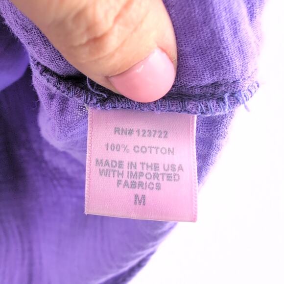 Xirena Scout Shirt Purple Quartz 100% Cotton Button Down Shirt Women's Med - Picture 3 of 8